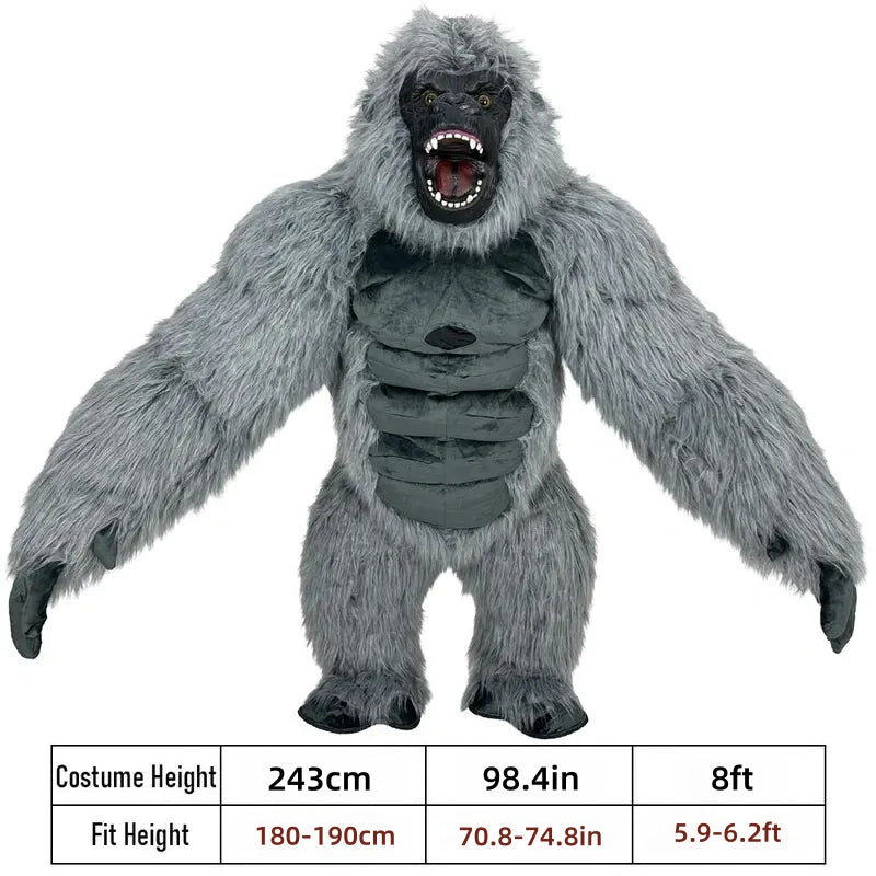Funny Inflatable Gorilla Suit, Adult Full Set for Halloween Cosplay Events