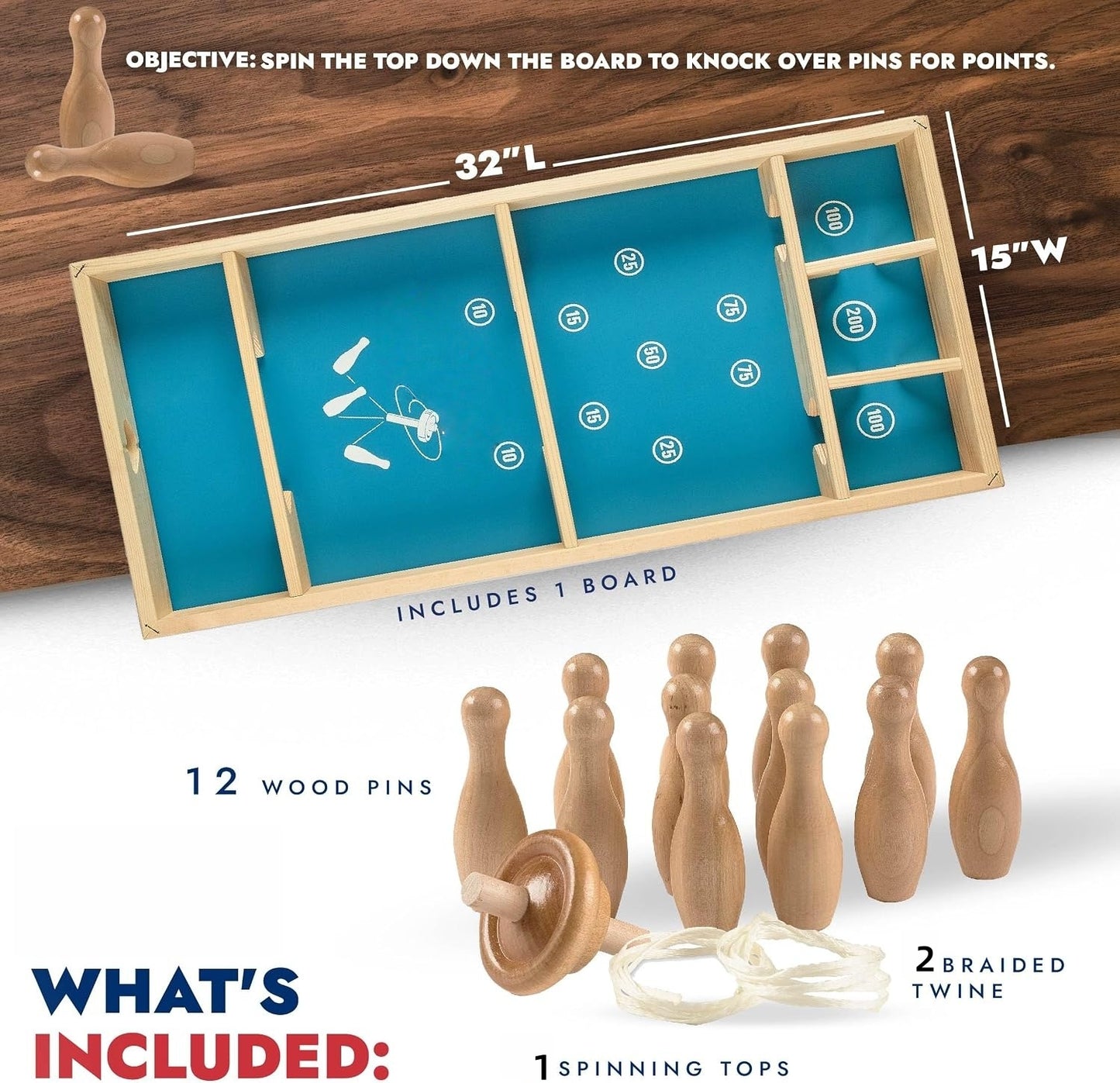 Large Wooden Board Game for Adults & Kids – Family Tabletop Game for Family Night, Indoor & Outdoor Family Entertainment