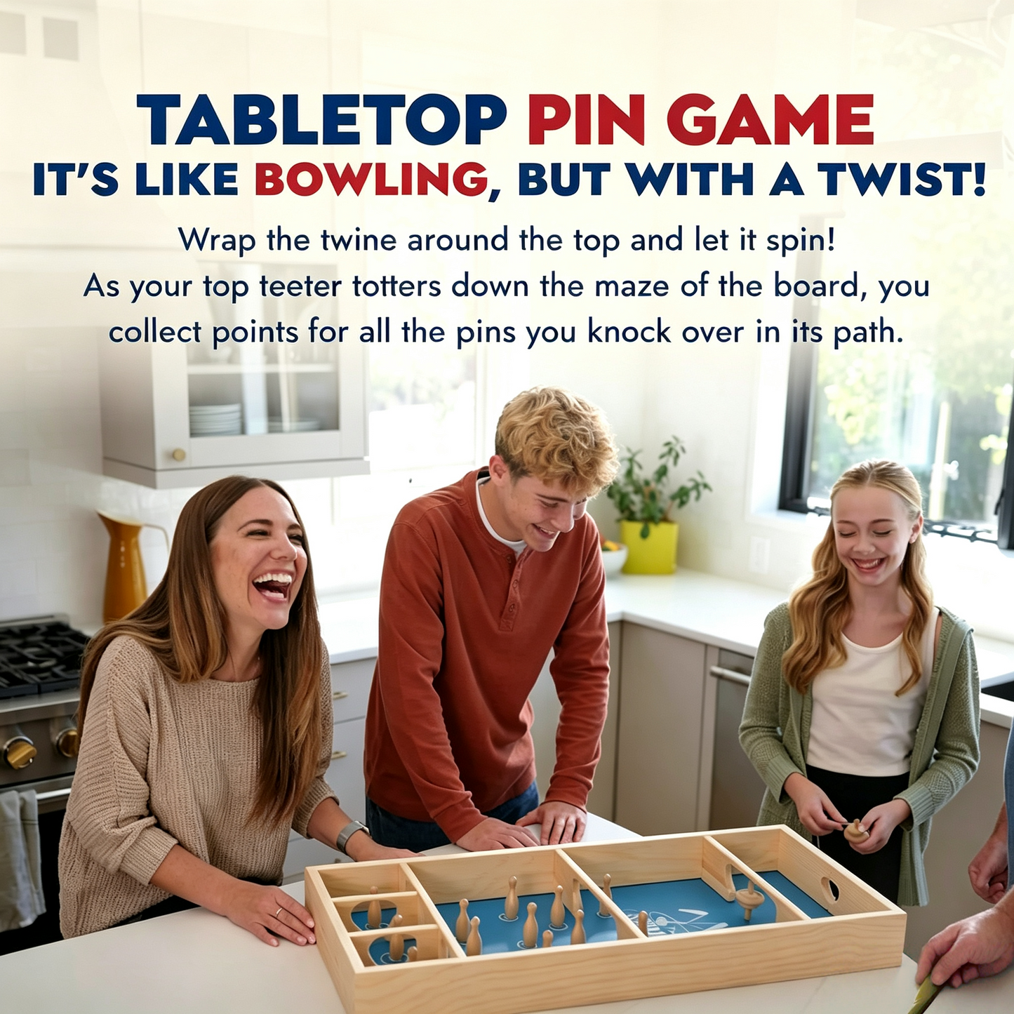 Large Wooden Board Game for Adults & Kids – Family Tabletop Game for Family Night, Indoor & Outdoor Family Entertainment