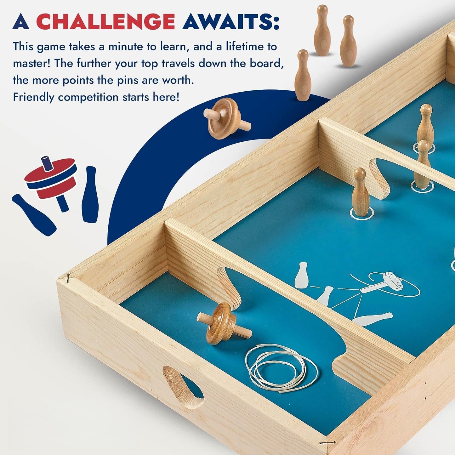 Large Wooden Board Game for Adults & Kids – Family Tabletop Game for Family Night, Indoor & Outdoor Family Entertainment