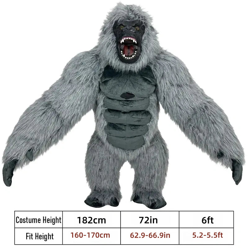 Funny Inflatable Gorilla Suit, Adult Full Set for Halloween Cosplay Events
