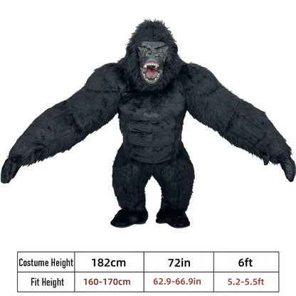 Funny Inflatable Gorilla Suit, Adult Full Set for Halloween Cosplay Events