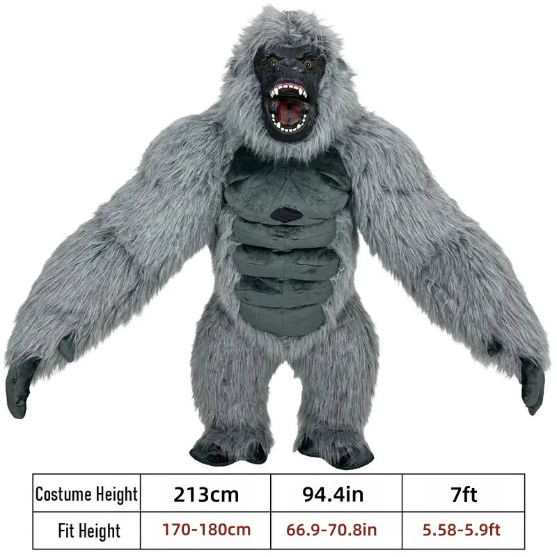 Funny Inflatable Gorilla Suit, Adult Full Set for Halloween Cosplay Events