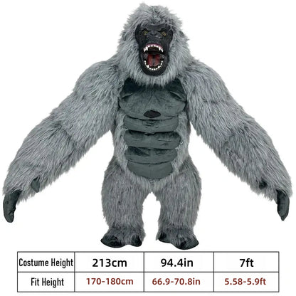Funny Inflatable Gorilla Suit, Adult Full Set for Halloween Cosplay Events