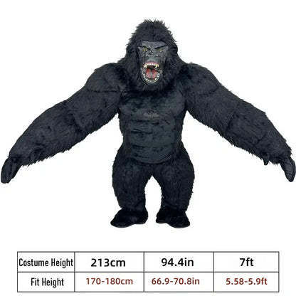 Funny Inflatable Gorilla Suit, Adult Full Set for Halloween Cosplay Events