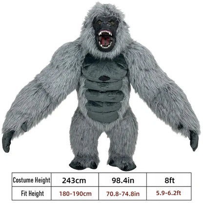 Funny Inflatable Gorilla Suit, Adult Full Set for Halloween Cosplay Events