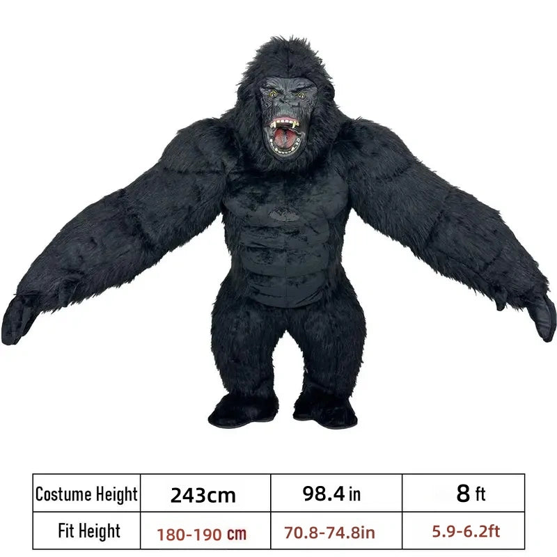 Funny Inflatable Gorilla Suit, Adult Full Set for Halloween Cosplay Events