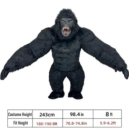 Funny Inflatable Gorilla Suit, Adult Full Set for Halloween Cosplay Events