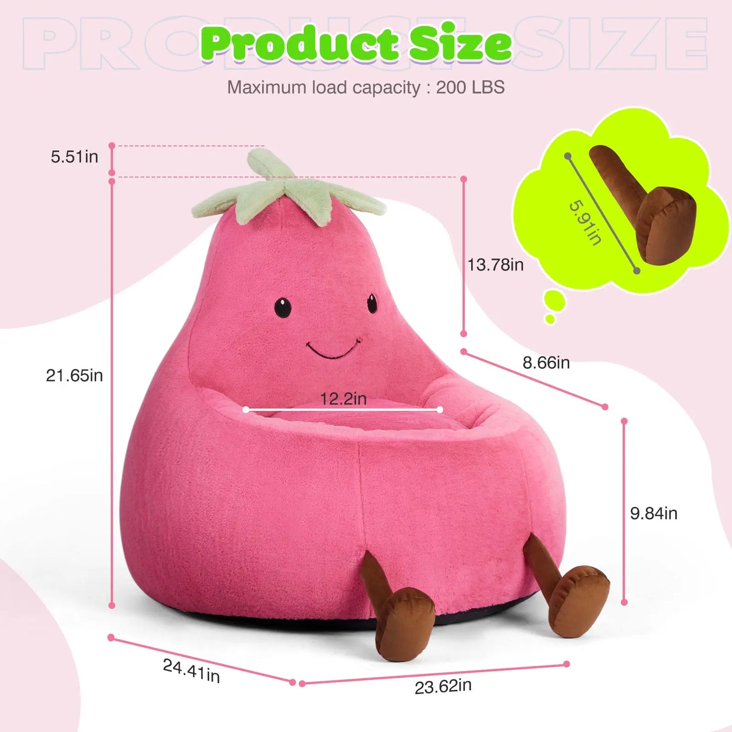 Modern Memory Foam Bean Bag Chair | High Rebound Lazy Floor Sofa for Adults & Kids, Beige Eggplant Purple Padded Lounge Couch