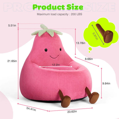 Modern Memory Foam Bean Bag Chair | High Rebound Lazy Floor Sofa for Adults & Kids, Beige Eggplant Purple Padded Lounge Couch
