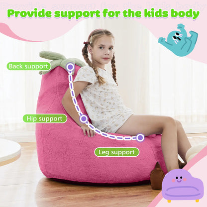 Modern Memory Foam Bean Bag Chair | High Rebound Lazy Floor Sofa for Adults & Kids, Beige Eggplant Purple Padded Lounge Couch