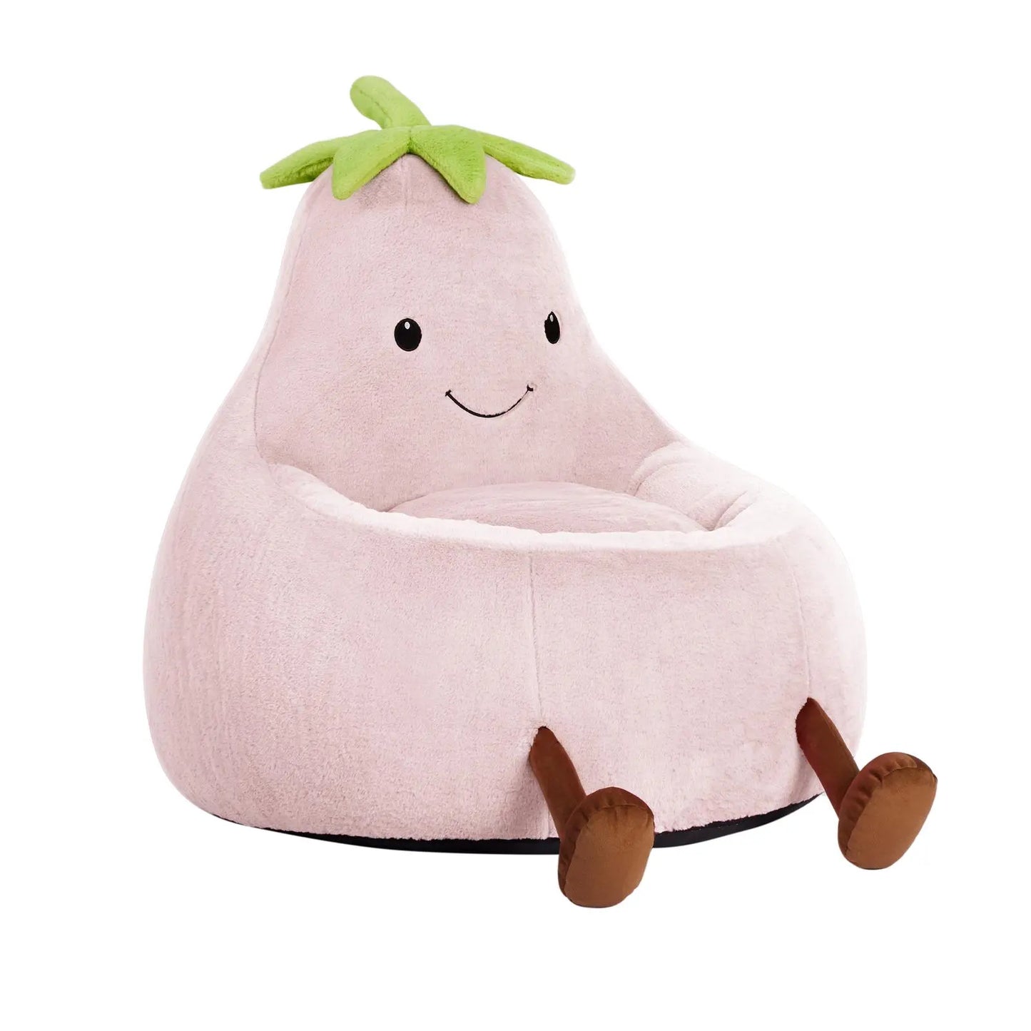 Modern Memory Foam Bean Bag Chair | High Rebound Lazy Floor Sofa for Adults & Kids, Beige Eggplant Purple Padded Lounge Couch