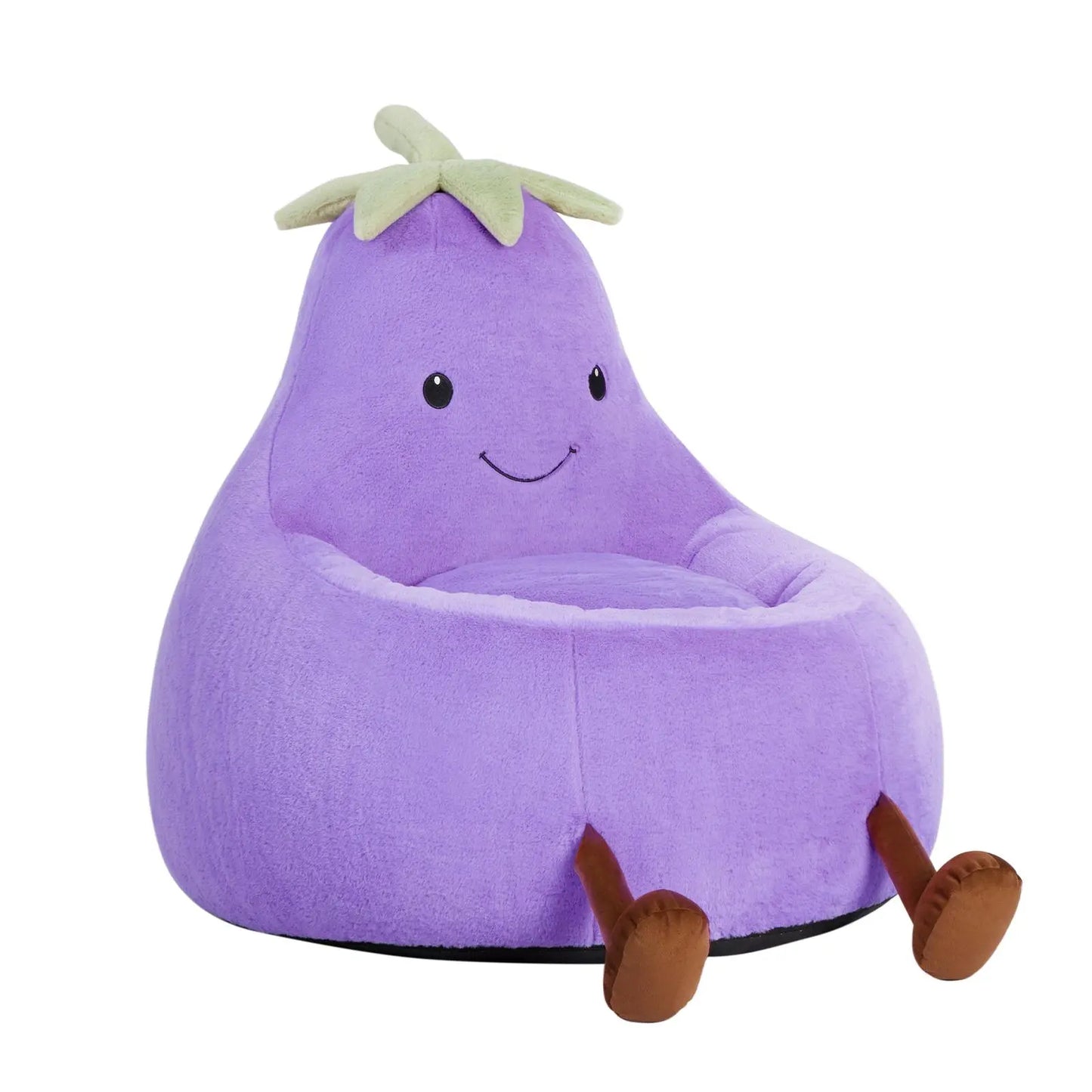 Modern Memory Foam Bean Bag Chair | High Rebound Lazy Floor Sofa for Adults & Kids, Beige Eggplant Purple Padded Lounge Couch